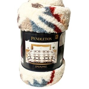 Pendleton Manta King Fleece Sherpa Blanket Western Print NEW